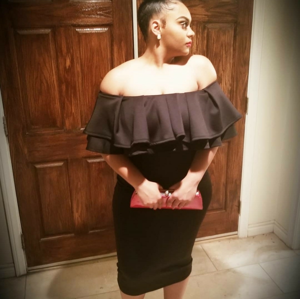 Alter Ego Boutique Good Time USA Plus Size Off the Shoulder Black Cocktail Dress